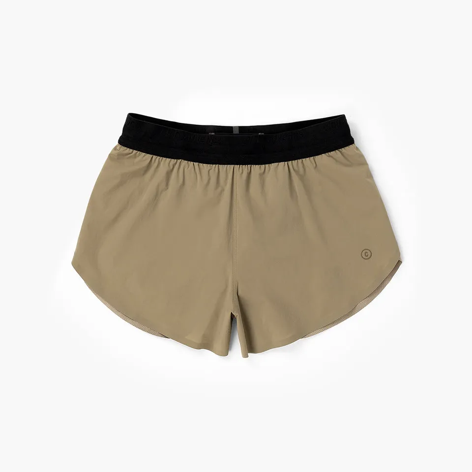 ciele-icnshort-damen-laufshorts-canvas-3-zoll-beige image 1