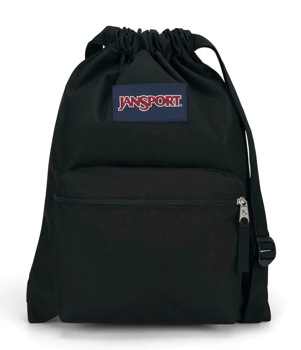 jansport-drawsack-rucksack-schwarz-turnbeutel-mit-kordelzug image 1