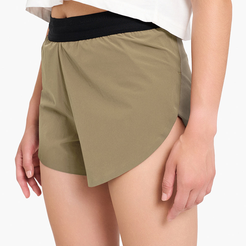 ciele-icnshort-damen-laufshorts-canvas-3-zoll-beige image 2