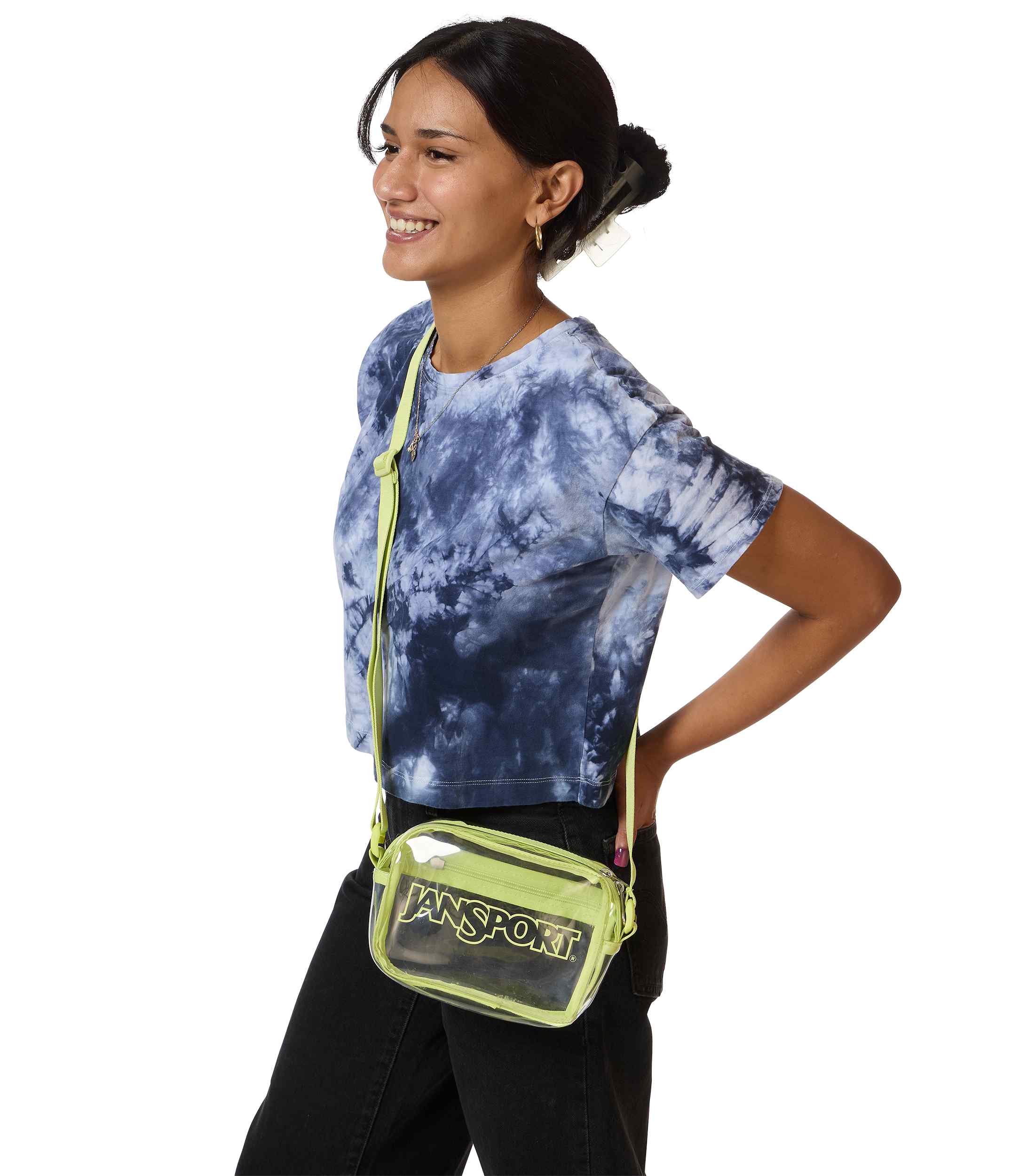 jansport-clear-crossbody-umh-ngetasche-lime-citron-transparent image 7
