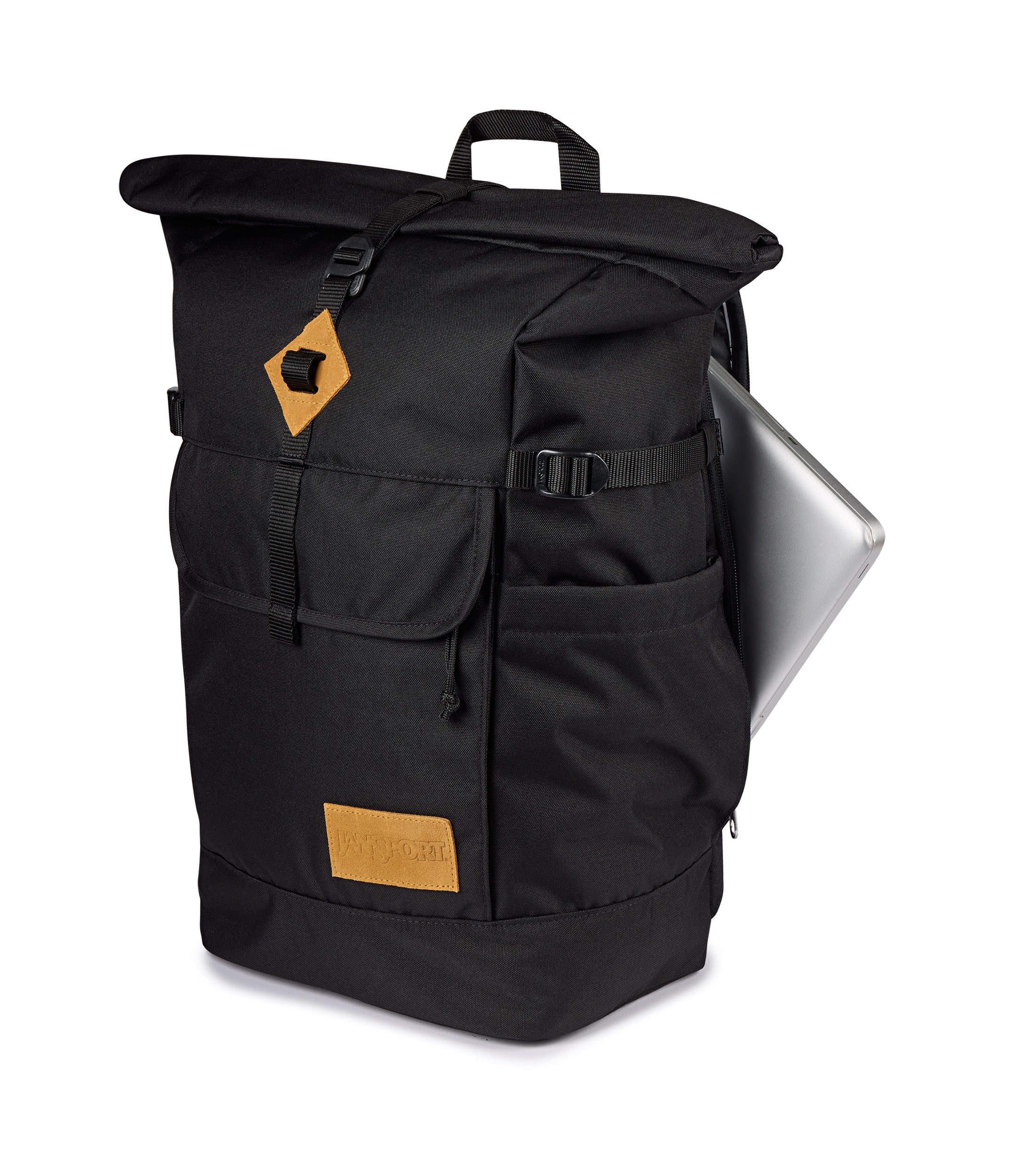 jansport-hatchet-rolltop-rucksack-schwarz-mit-laptopfach image 4