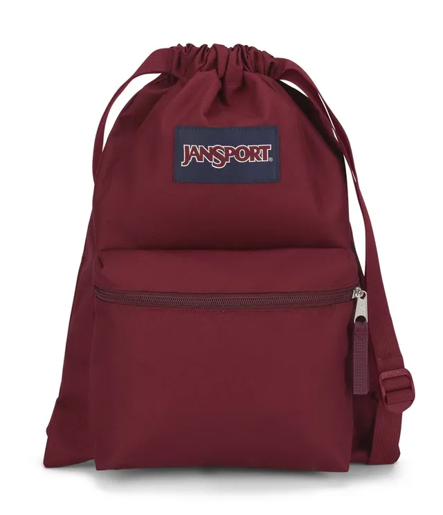 jansport-drawsack-turnbeutel-rot-kordelzug-vordertasche image 1
