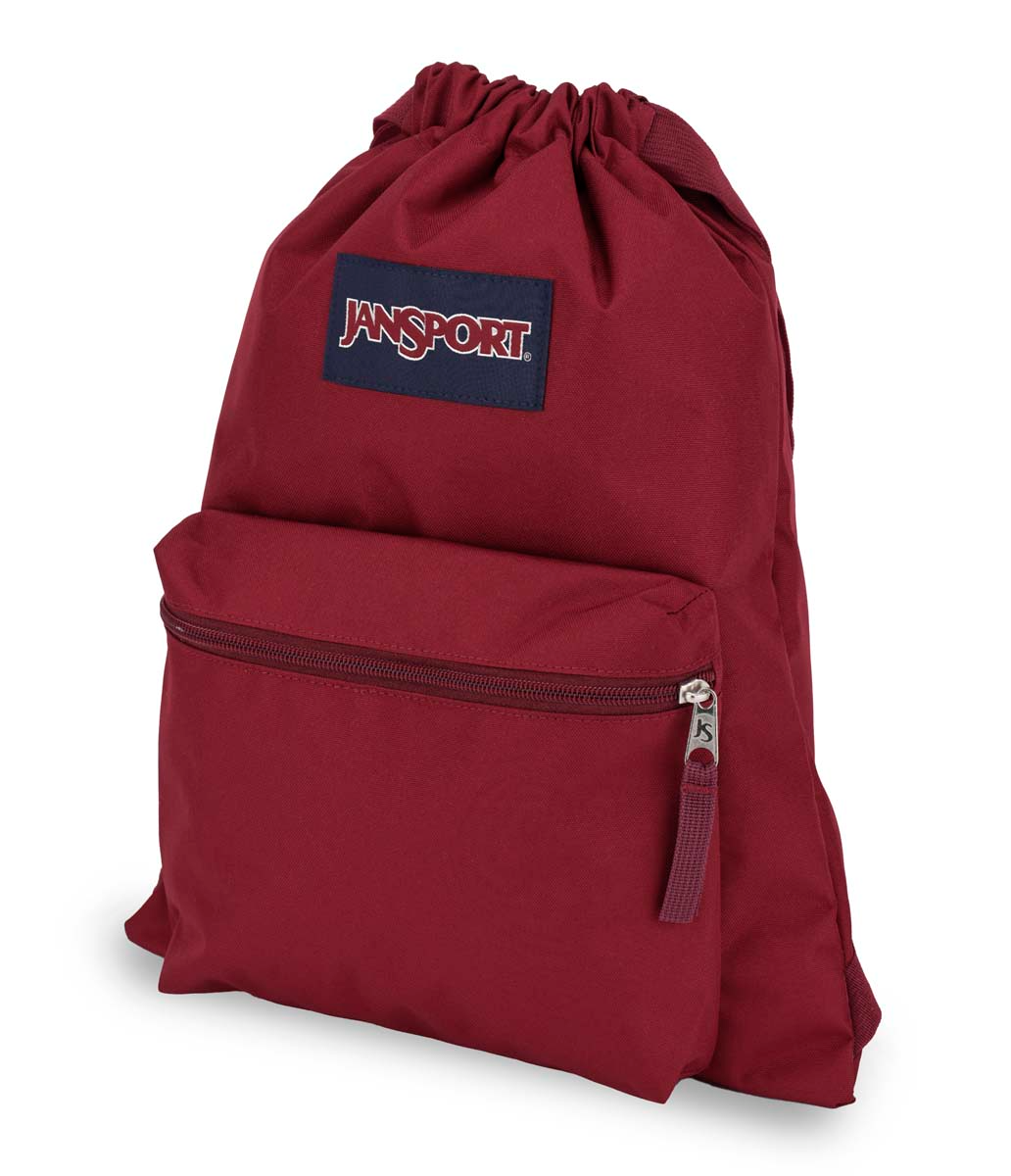 jansport-drawsack-turnbeutel-rot-kordelzug-vordertasche image 5