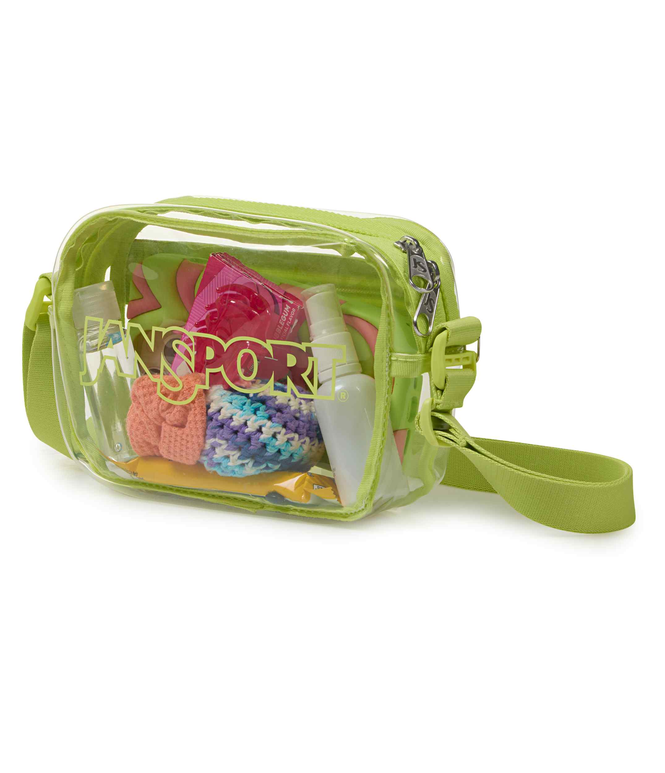 jansport-clear-crossbody-umh-ngetasche-lime-citron-transparent image 4