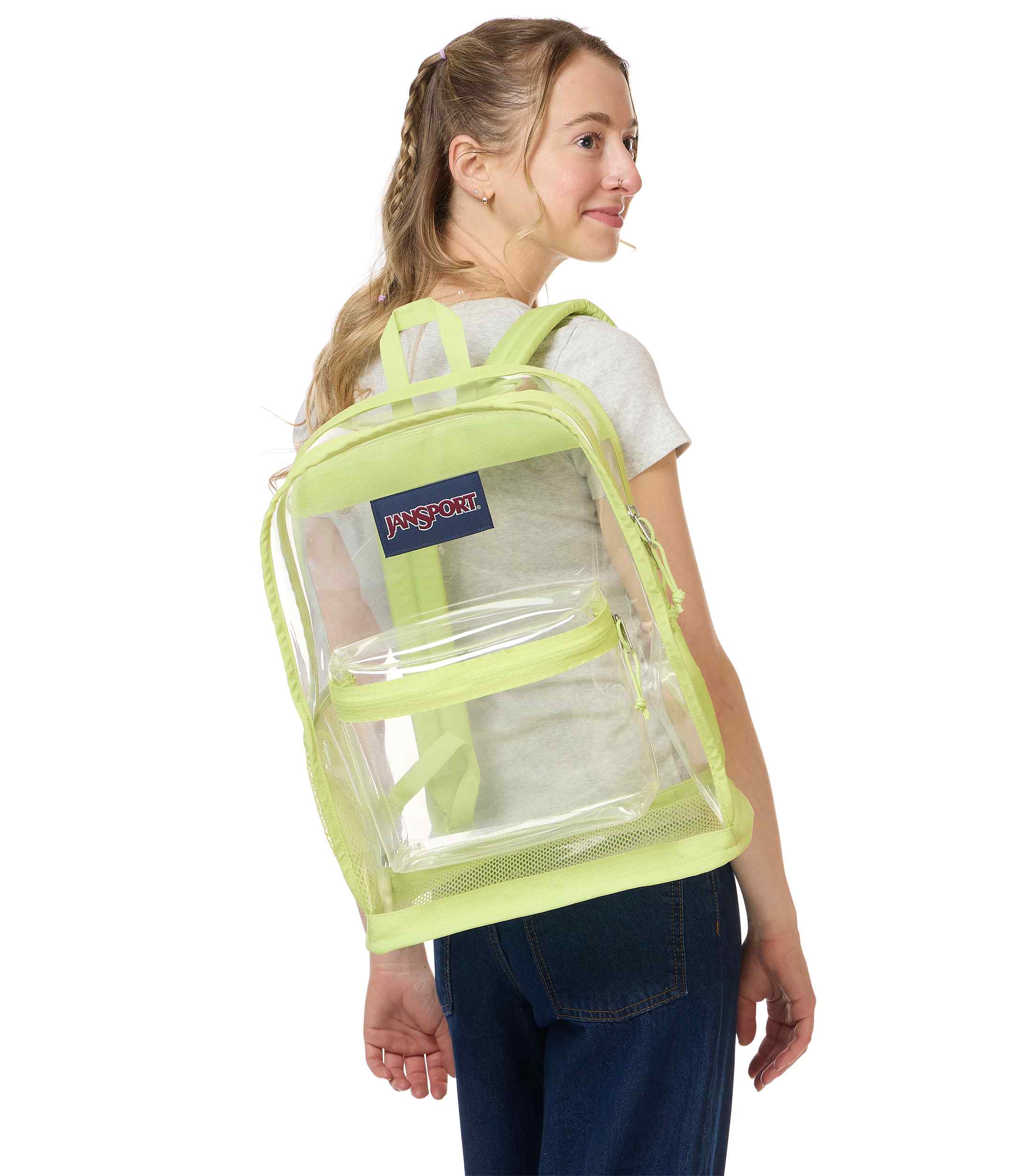 jansport-clear-pack-rucksack-lime-citron-transparent-mit-flaschenfach image 8
