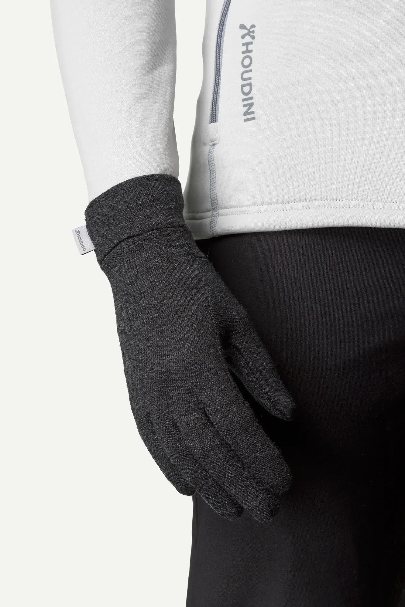 houdini-wool-liner-handschuhe-true-black-merinowolle image 2