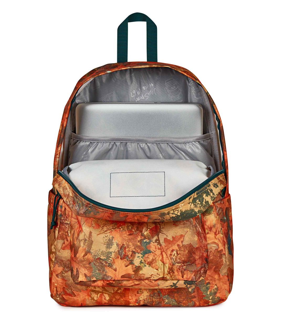 jansport-superbreak-plus-rucksack-bogcore-camo-orange-laptop image 5