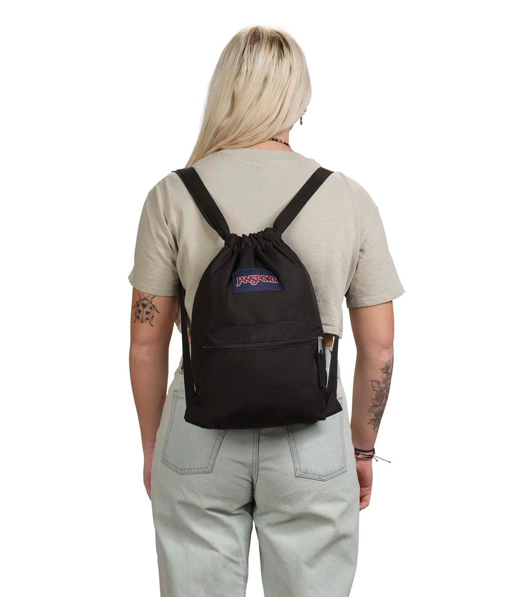 jansport-drawsack-rucksack-schwarz-turnbeutel-mit-kordelzug image 3