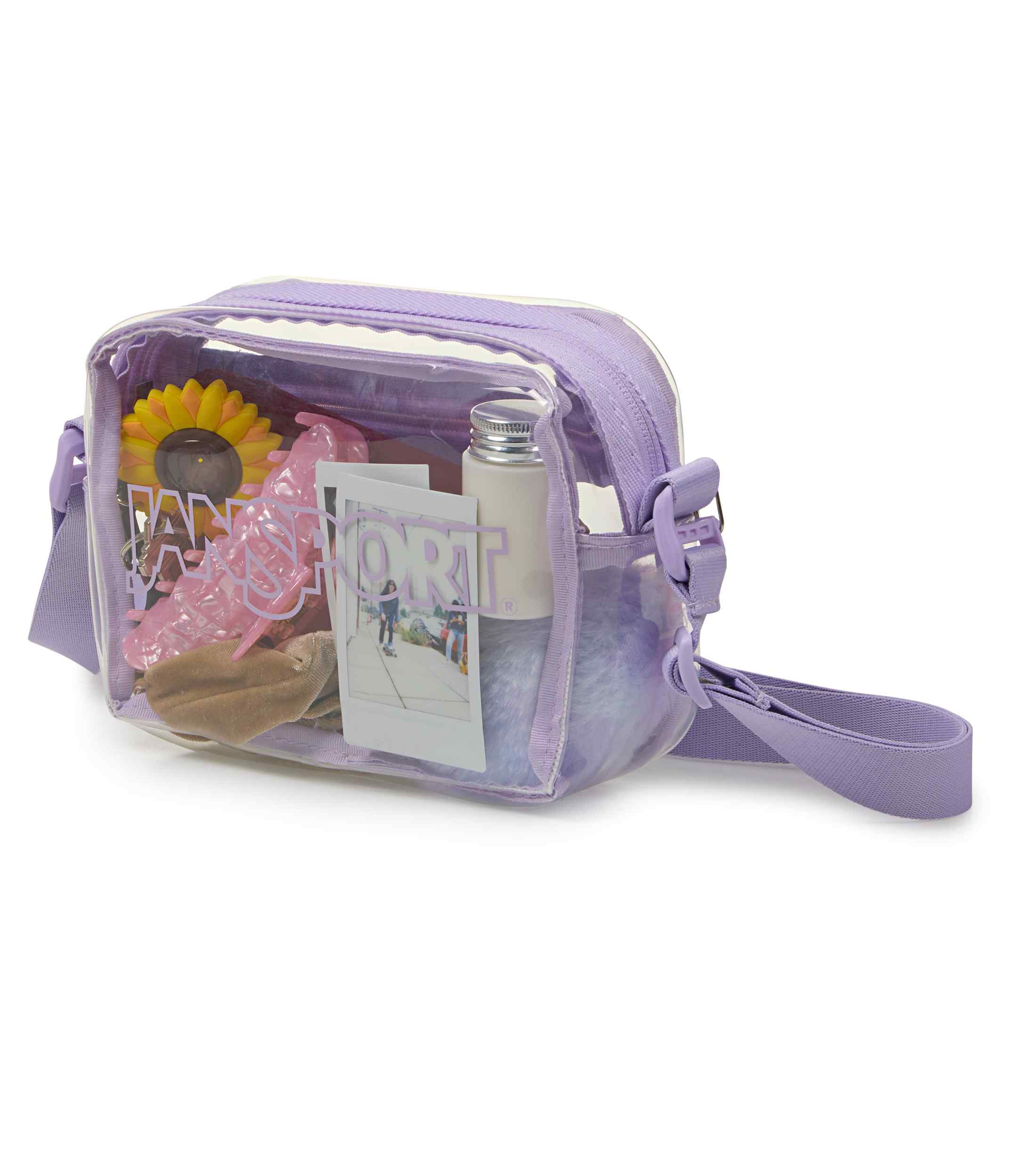jansport-clear-crossbody-umh-ngetasche-pastel-lilac image 5