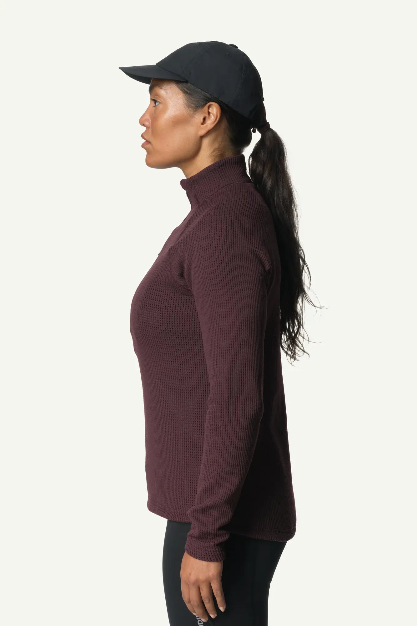 houdini-pace-flow-half-zip-damen-true-black-fleece image 2