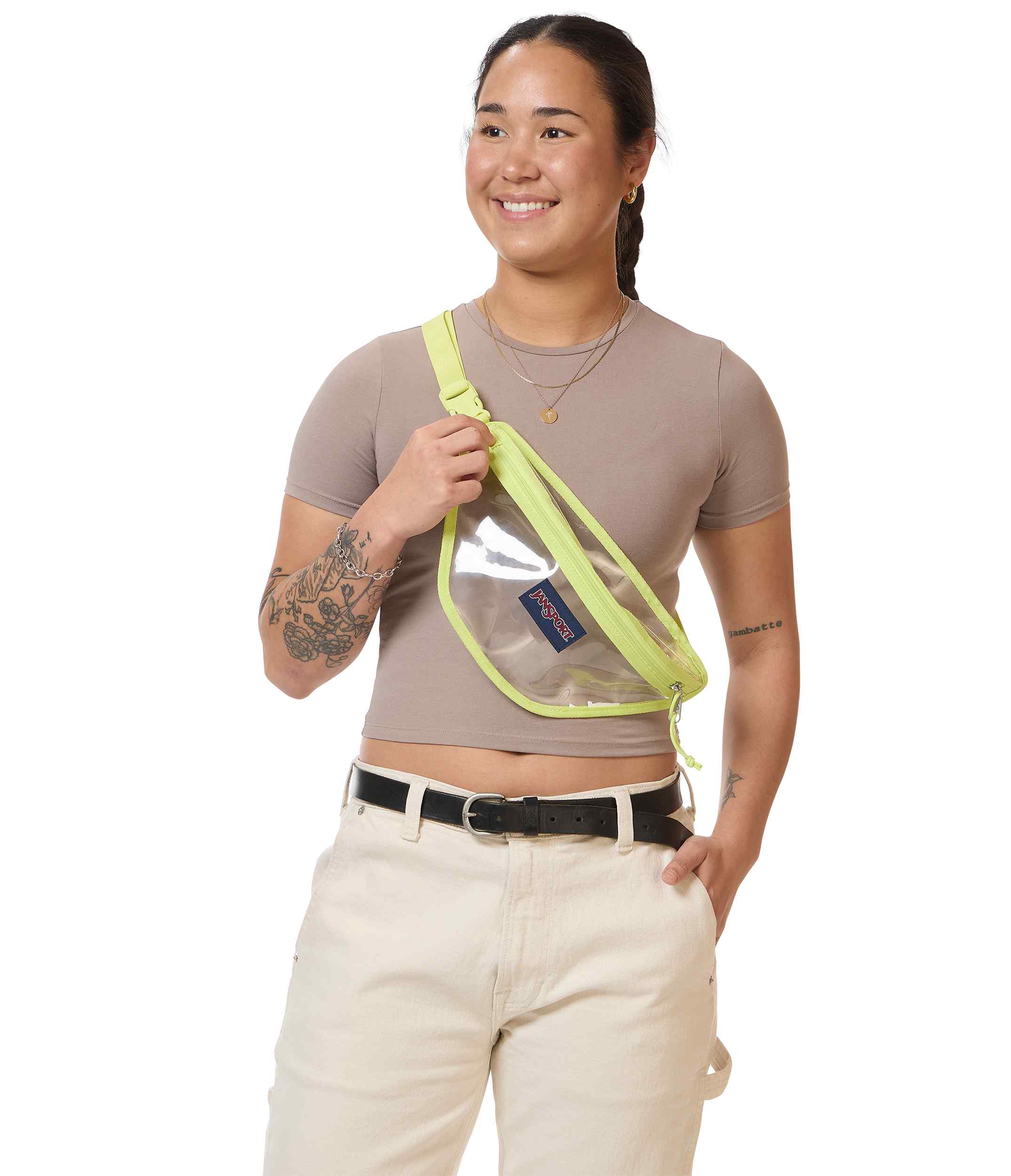 jansport-clear-waistpack-bauchtasche-lime-citron-transparent image 7
