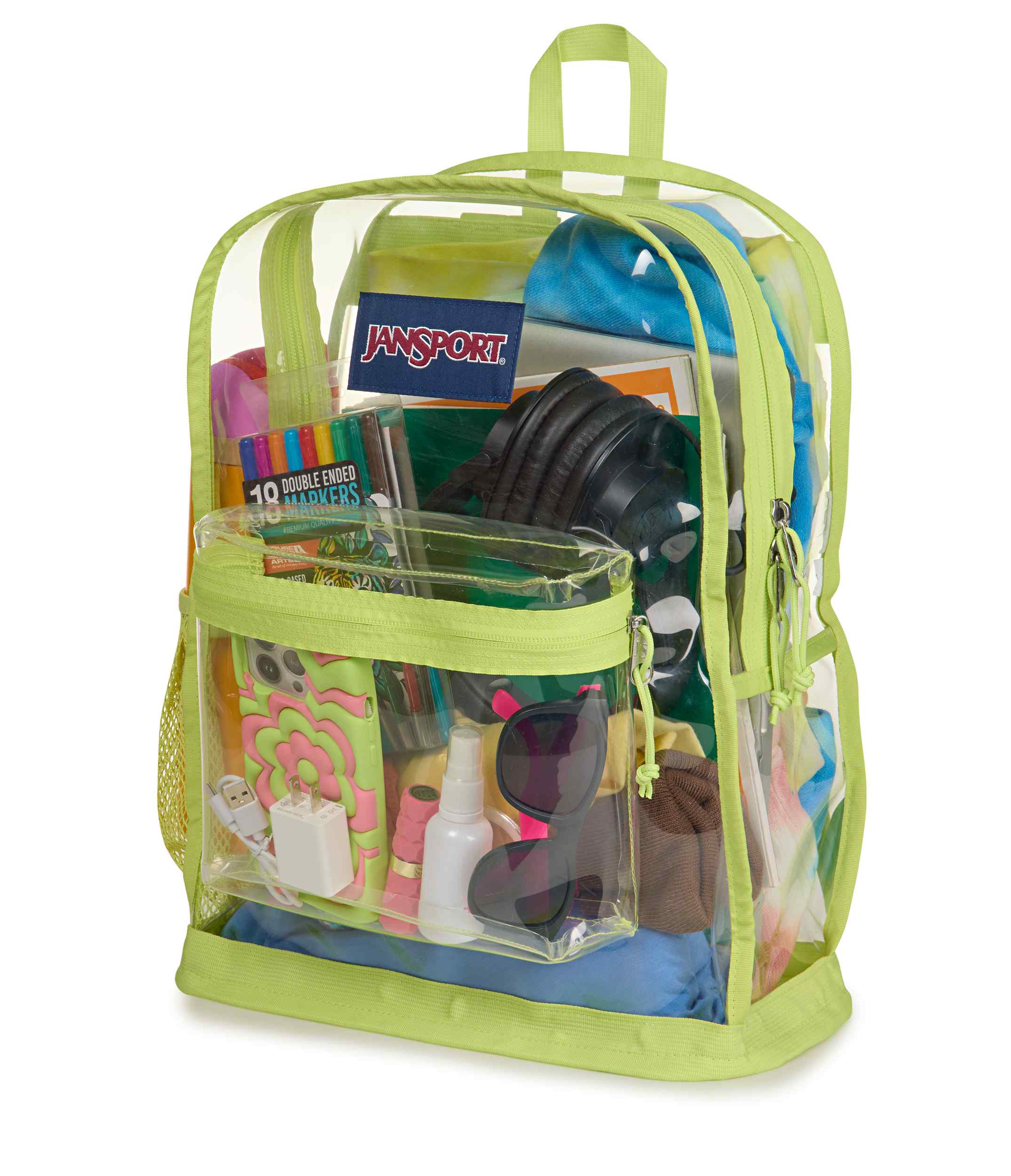 jansport-clear-pack-rucksack-lime-citron-transparent-mit-flaschenfach image 7