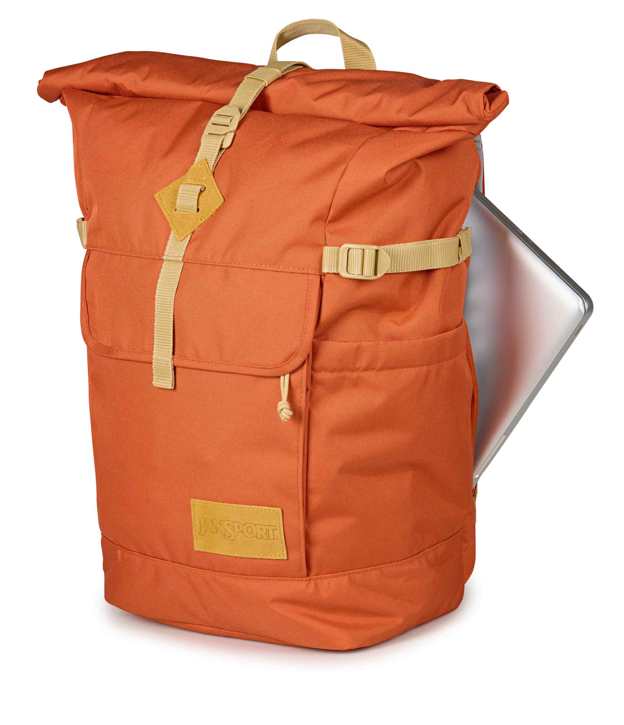 jansport-hatchet-rolltop-rucksack-dune-rot-mit-laptopfach image 5